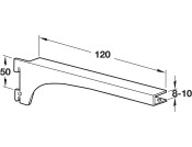 Bracket 8-10mm Gl 120x50mm 55kg Slv 9006