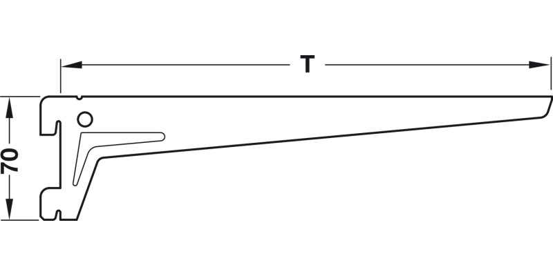 Flange Bracket 2 Hk 70x230mm 55kg Slv