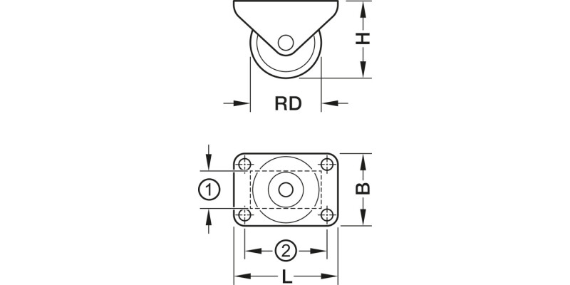 D40mm Castor Swivel wo Brake PL Galv