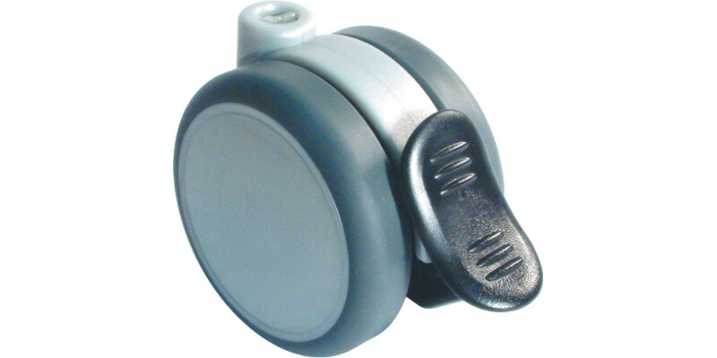 D75mm Twin Castor Swivel w Brake Pin Alu