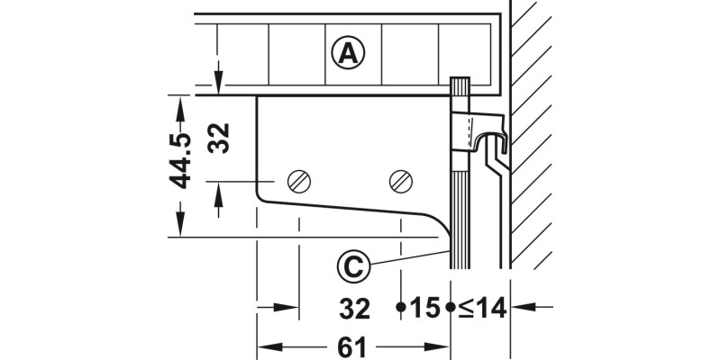 Cabinet Hanger SF 130kg Pl Wht