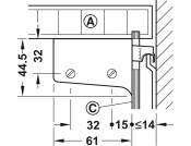 Cabinet Hanger SF 130kg Pl Wht