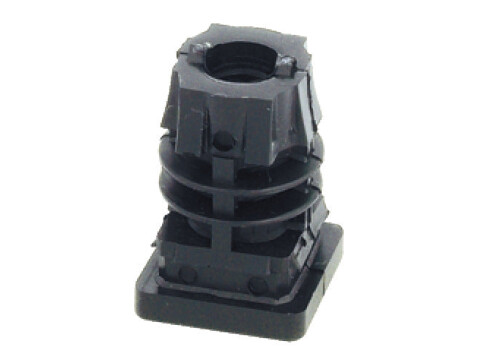 Square Plug 30x30mm w M10 Int Thr Pl Blk