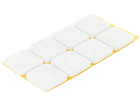 Felt Glide 100x100mm Self Adh White