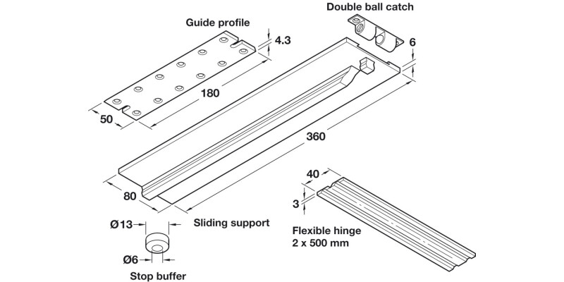 TKB Drop Leaf Table Fitting 20kg