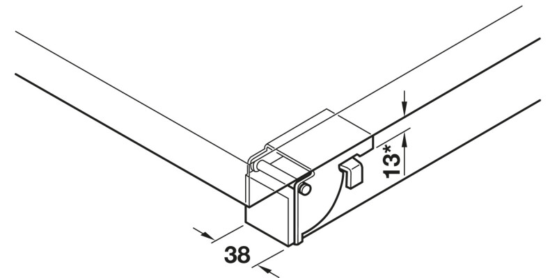 Folding Bracket for 38x38mm Legs Galv St