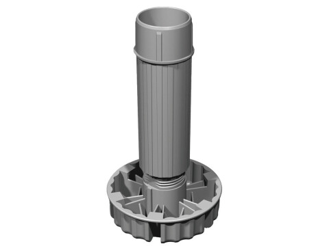 Adjustable Plinth Foot, Foot and Shaft Sections, Plastic