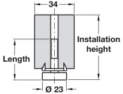 Plinth Adj Fit Screw 75mm 80x34x34mm