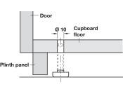 Plinth Adj Fit M8x45mm D23mm Galv St/Blk