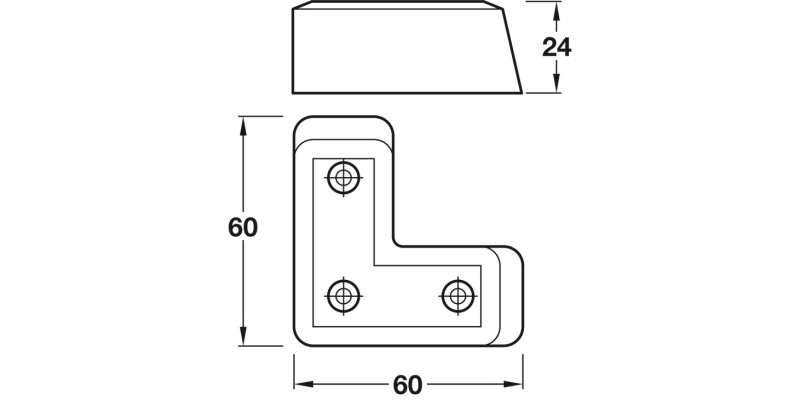 Furniture Foot 24x60mm Pl Silver