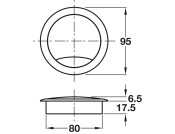 Cable Outlet 2prt D80x24mm Pl Silver