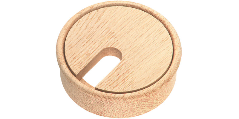Cable Outlet 2prt D80x27mm Oak Raw