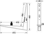 Hebgo Fixed Bracket 470mm 500kg/Pr Grey