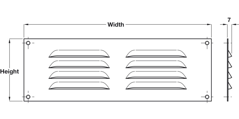 Vent Grille SM Louvre 260x230mm SAA