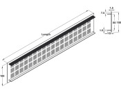 Vent Grille PF Sqr 500x100mm AA Slv F1