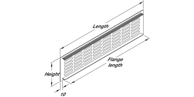 Vent Grille RM 1000x130mm Lt Alloy SlvF1