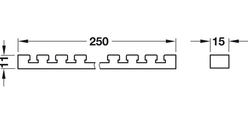 Vent Grille Crossbar 250mm AA Slv EV1