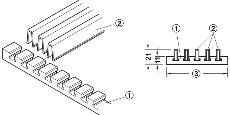 Vent Grille Crossbar 250mm AA Slv EV1