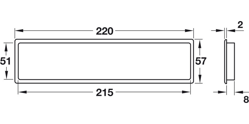 Vent Grille RM 220x57mm Pl Chrome