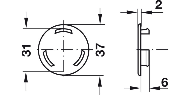 Vent Trim RM D37mm Pl White