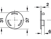 Vent Trim RM D37mm Pl White