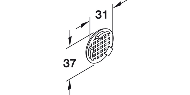 Vent Trim RM D37mm Pl White