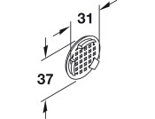 Vent Trim RM D37mm Pl White