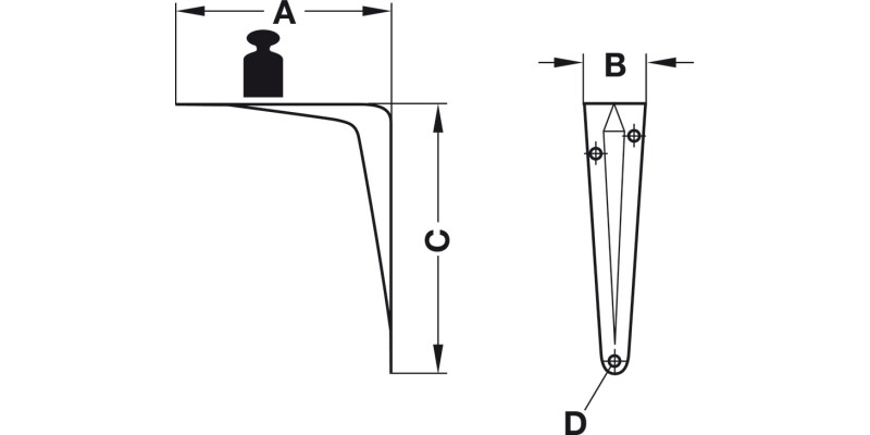 Fixed Bracket 345x280x43mm St White