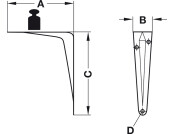 Fixed Bracket 345x280x43mm St White