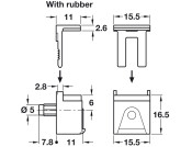 Kubic Gls Shelf Support 4-8mm w Rubber