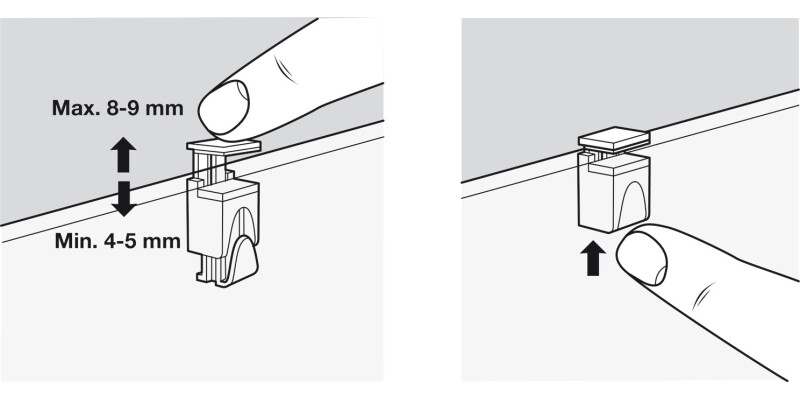 Kubic Gls Shelf Support 4-8mm w Rubber