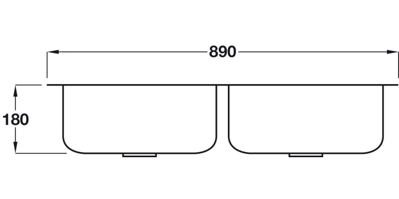 Smeg UM4545 Alba SS 2.0B UM Sink 890mm
