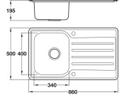 Abbey SS 860mm 1.0B Sink Rev