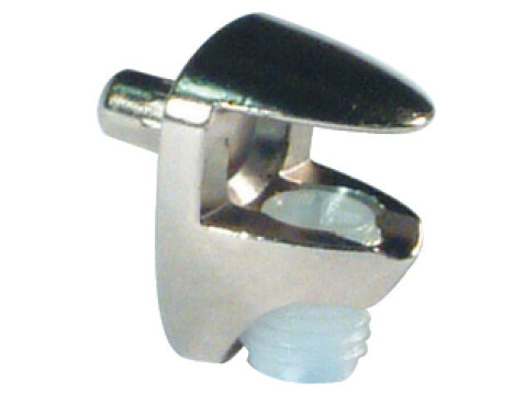 Shelf Support, Plug in, Clamp Design, for 4-10 mm Glass Shelves, Cobra