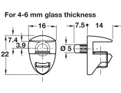 Cobra Gls Shelf Supp 4-6mm Plug NP