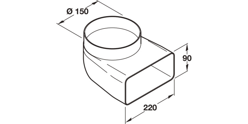Sys6a Cooker Hood Connector - Flat Duct