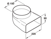 Sys6a Cooker Hood Connector - Flat Duct