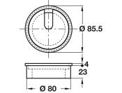 Cable Outlet 2prt D80x27mm Oak Lacq