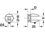 Gls Shelf Support 5-7mm Screw ZA PC