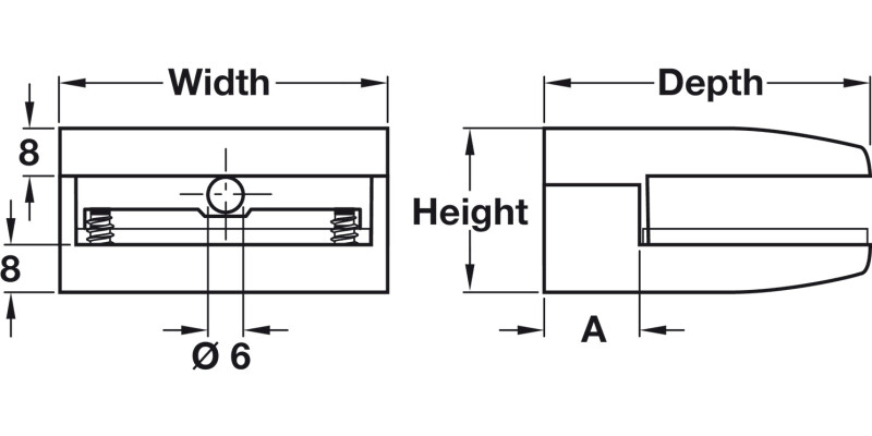 Shelf Clamp Support 8-10mm Screw ZA SS