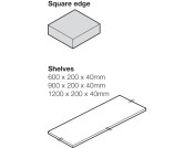 Wood Shelf Rustic Oak 900x200x40mm