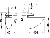 Shelf Clamp Support 4-18mm Screw ZA PCP