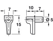 Shelf Support D5mm Plug St Galv/Pl Trans