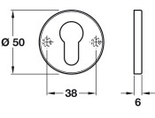 Escutcheon D50mm Pro Cyl Alu SAA