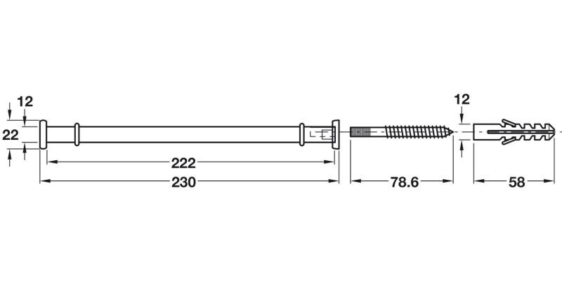 Shelf Support Set 220mm Shelf St MCP