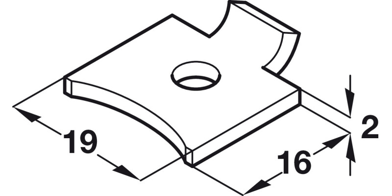 Shelf Support Stud 16x19mm Sgl St EB