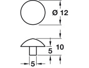 Shelf Support Buffer f Gls/Stud Rub Blk