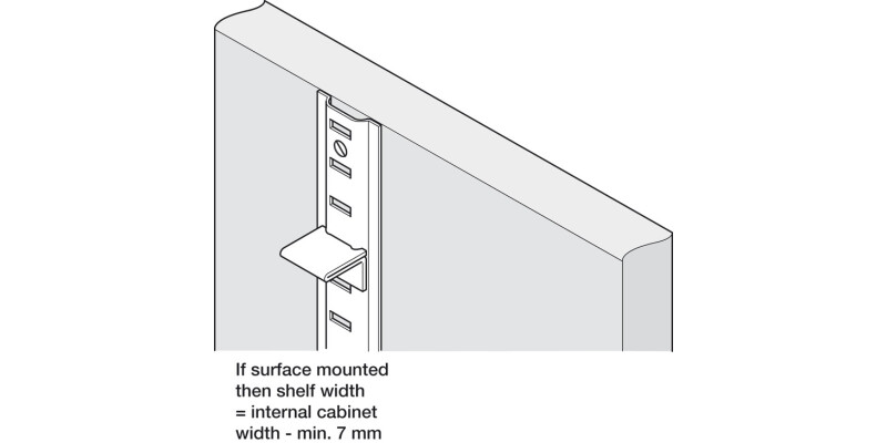 Raised Bookcase Strip 1829mm St BZP