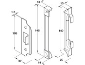 Rebate Set 13mm Box Latch Brass NP