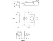 Rim Nightlatch 70/40mm Grey/SC